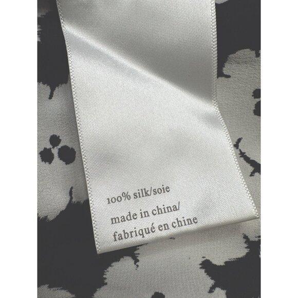 PAM & GELA 100% Silk Black & White Floral Romper Size 2 - Picture 6 of 8